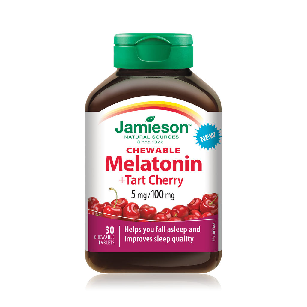 Jamieson MELATONIN WITH TART CHERRY | CHEWABLE 5мг/100мг №30
